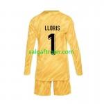 Frankrig Hugo Lloris 1 Fodboldtrøjer Målmand Børn Hjemmebanesæt EM 2024 Langærmet